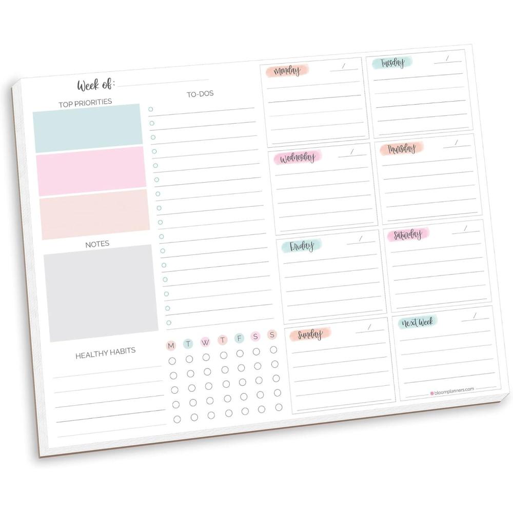 image:imagebloom daily planners 85 x 11 Double Sided Meeting Pad Topics Takeaways Action Items amp FollowUps Undated Meeting Notes Agenda OrganizerHorizontal Weekly ToDo List Pastel