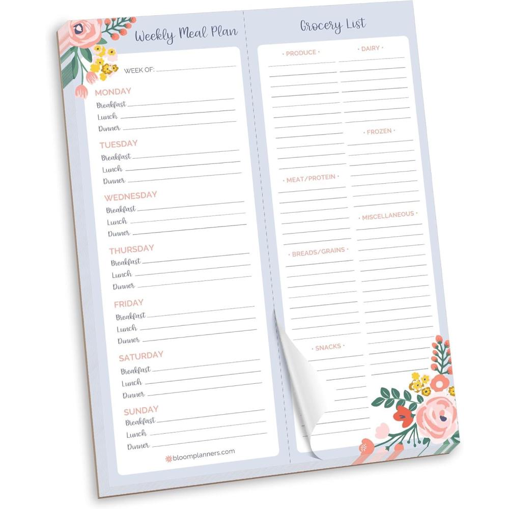 image:imagebloom daily planners 85 x 11 Double Sided Meeting Pad Topics Takeaways Action Items amp FollowUps Undated Meeting Notes Agenda OrganizerWeekly Meal Grocery