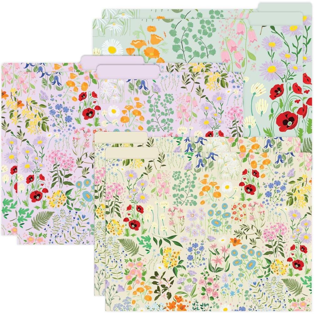 image:imagebloom daily planners Decorative File Folders  Set of Six Letter Size 85 x 11 Organizers 13 Cut Tabs  Assorted Floral Designs  Garden PartyGarden Party
