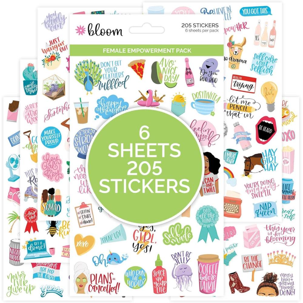 image:imagebloom daily planners Female Empowerment Planner Stickers Variety Pack for Planning Decorating amp Scrapbooking 6 Sheets 205 Girl Power Themed Stickers
