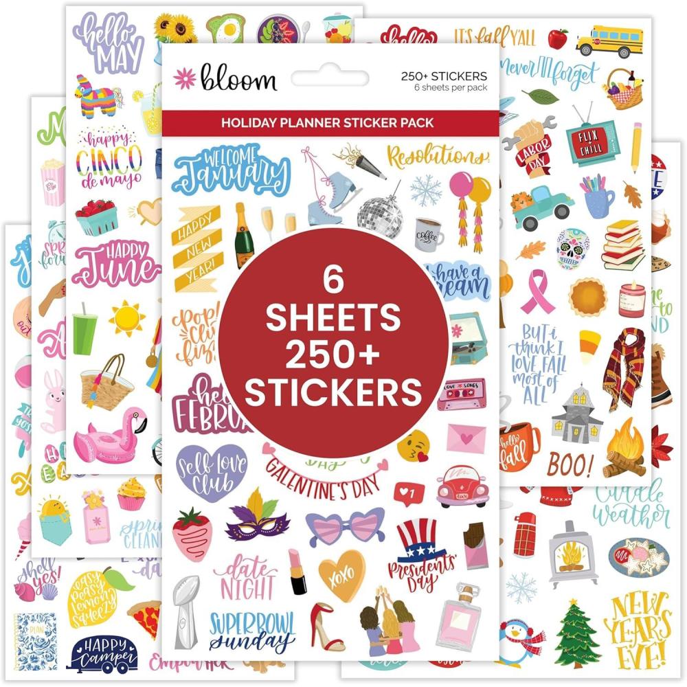 image:imagebloom daily planners Seasonal Bucket List Planner Stickers Spring Summer Fall Winter Activity Goals for Adults 8 Sheets 275 Illustrations Adventure Icons for Planning or ScrapbookingNew Holiday Sticker Pack