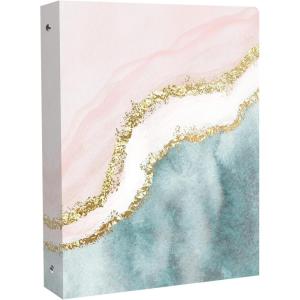 image:imagebloom daily planners 1Inch 3 Ring Binder for School Office Home  Decorative 1 Binder Organizer for Standard Letter Size Paper 10 x 115  Gold MarbleDaydream Believer