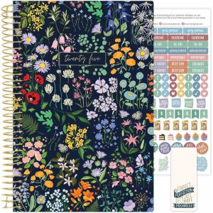 image:imagebloom daily planners 2025 Calendar Year Day Planner January 2025  December 2025  55 x 825  WeeklyMonthly Agenda Organizer Book with Stickers amp Bookmark  Garden Party Navy55 x 825