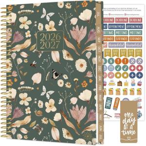 image:imagebloom daily planners 20252026 85 x 11 Academic Year Day Planner July 2025  July 2026  Weekly amp Monthly Dated Agenda Organizer with Stickers amp Tabs  Garden Party BeigeButterfly Garden 202627