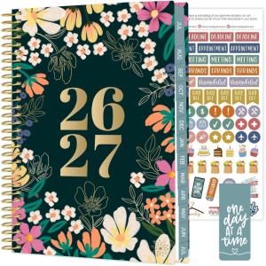 image:imagebloom daily planners 20252026 85 x 11 Academic Year Day Planner July 2025  July 2026  Weekly amp Monthly Dated Agenda Organizer with Stickers amp Tabs  Garden Party BeigeBlooming Wildly 202627