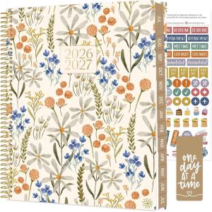 image:imagebloom daily planners 20252026 85 x 11 Academic Year Day Planner July 2025  July 2026  Weekly amp Monthly Dated Agenda Organizer with Stickers amp Tabs  Boho GreeneryWhimsical Wildflowers 202627