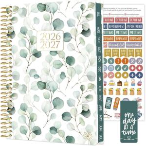 image:imagebloom daily planners 20252026 85 x 11 Academic Year Day Planner July 2025  July 2026  Weekly amp Monthly Dated Agenda Organizer with Stickers amp Tabs  Boho GreeneryBoho Greenery 202627