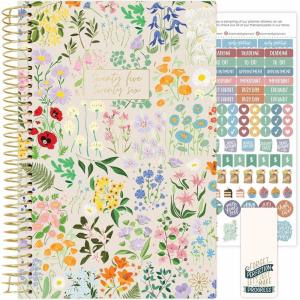 image:imagebloom daily planners 20252026 85 x 11 Academic Year Day Planner July 2025  July 2026  Weekly amp Monthly Dated Agenda Organizer with Stickers amp Tabs  Garden Party BeigeGarden Party  202526