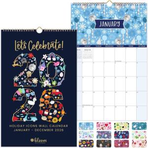 image:imagebloom daily planners 2026 Calendar Year Monthly Hanging Wall Calendar January through December 2026  Large 11 x 17  SeasonalHoliday Icons