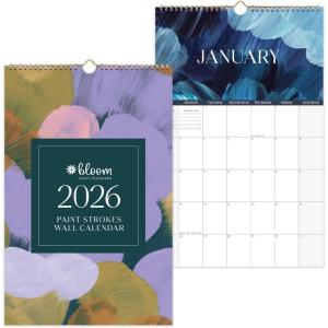 image:imagebloom daily planners 2026 Calendar Year Monthly Hanging Wall Calendar January through December 2026  Large 11 x 17  SeasonalPaint Strokes