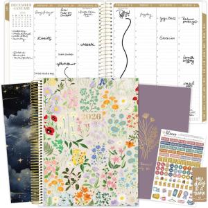 image:imagebloom daily planners 2026 Hourly Appointment Planner January to December  85 x 11 Timed Vertical Weekly Planner with Time Slots Monthly Views Interchangeable Cover
