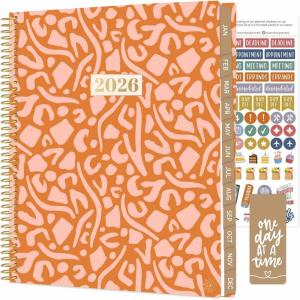 image:imagebloom daily planners 2026 Planner January  December Calendar Year Organizer  55 x 825  Weekly amp Monthly Agenda Book with Stickers amp Bookmark  Brilliant BrushstrokesMoments of Grace