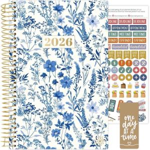 image:imagebloom daily planners 2026 Pocket Planner  4 x 6  January 2026  December 2026  MINI WeeklyMonthly Agenda Organizer amp Calendar Book  Wildflower MountainsideBlue  White Floral