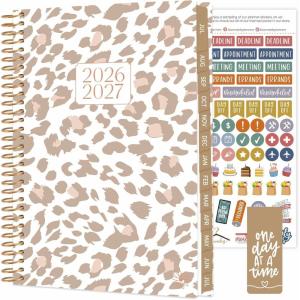image:imagebloom daily planners 20262027 85 x 11 Academic Year Day Planner July 2026  July 2027  13 Months Weekly amp Monthly Agenda Organizer with Stickers amp Tabs  Seaside WhimsyTan Leopard 202627