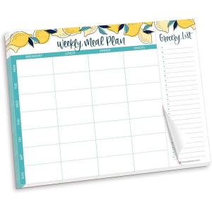 image:imagebloom daily planners 85 x 11 Double Sided Meeting Pad  Topics Takeaways Action Items amp FollowUps  Undated Meeting Notes Agenda OrganizerHorizontal Weekly Meal Planner  Lemons