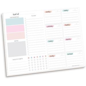 image:imagebloom daily planners 85 x 11 Double Sided Meeting Pad  Topics Takeaways Action Items amp FollowUps  Undated Meeting Notes Agenda OrganizerHorizontal Weekly ToDo List  Pastel