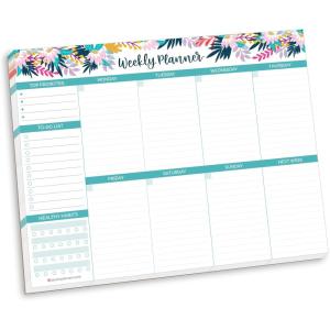 image:imagebloom daily planners 85 x 11 Double Sided Meeting Pad  Topics Takeaways Action Items amp FollowUps  Undated Meeting Notes Agenda OrganizerHorizontal Weekly Planner  Floral