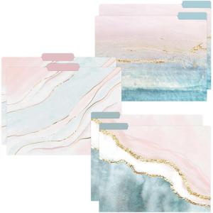 image:imagebloom daily planners Decorative File Folders  Set of Six Letter Size 85 x 11 Organizers 13 Cut Tabs  Assorted Floral Designs  Garden PartyEthereal Marble