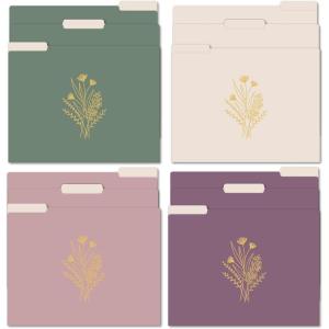 image:imagebloom daily planners Decorative File Folders  Set of Six Letter Size 85 x 11 Organizers 13 Cut Tabs  Assorted Floral Designs  Garden PartyGold Foil Florals