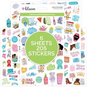image:imagebloom daily planners Female Empowerment Planner Stickers  Variety Pack for Planning Decorating amp Scrapbooking  6 Sheets  205 Girl Power Themed Stickers