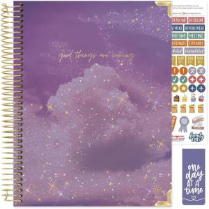 image:imagebloom daily planners HARDCOVER 2026 Planner January to December  85 x 11 Weekly amp Monthly Dated Agenda Organizer Book with Stickers amp Tabs  Celestial SkiesGood Things Are Coming
