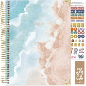 image:imagebloom daily planners HARDCOVER 2026 Planner January to December  85 x 11 Weekly amp Monthly Dated Agenda Organizer Book with Stickers amp Tabs  Coastal CalmOcean Oasis