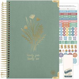 image:imagebloom daily planners HARDCOVER Planner 20252026 55 x 825 Academic Year July 2025  July 2026  A5 Task Goal Organizer  Monthly amp Weekly Inspirational Agenda Book  Green Linen55 x 825