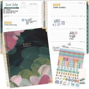 image:imagebloom daily planners HARDCOVER Planner 20252026 85 x 11 Academic Year July 2025  July 2026  Task Goal Organizer  Monthly amp Weekly Inspirational Agenda Book  Emerald Paint Strokes