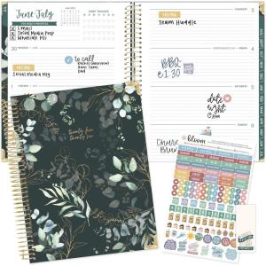 image:imagebloom daily planners HARDCOVER Planner 20252026 Academic Year July 2025  July 2026  A5 Task Goal Organizer  Monthly amp Weekly Inspirational Agenda Book  55 x 825  White EucalyptusGreen