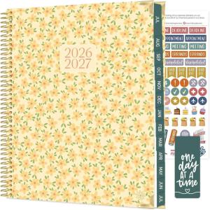 image:imagebloom daily planners HARDCOVER Planner 20262027 85 x 11 Academic Year July 2026  July 2027  13 Months Task Goal Planner for Women  Monthly amp Weekly Agenda Book  Whimsical WildflowersButter Yellow Daisies 202627