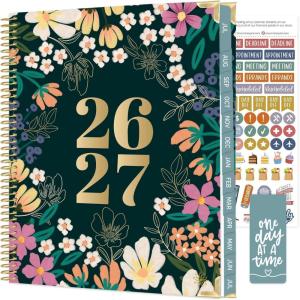 image:imagebloom daily planners HARDCOVER Planner 20262027 85 x 11 Academic Year July 2026  July 2027  13 Months Task Goal Planner for Women  Monthly amp Weekly Agenda Book  Whimsical WildflowersBlooming Wildly 202627