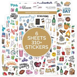image:imagebloom daily planners Holiday Seasonal Planner Sticker Sheets  Vintage Seasonal Sticker Pack  Removable amp Repositionable  Over 310 Stickers Per Pack