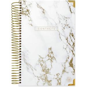 image:imagebloom daily planners NEW Address Book with Alphabetical Tabs  Hardcover Phone Book Organizer for Telephone Numbers Passwords Birthdays amp Anniversaries 6 x 825  Vintage FloralMarble With Gold