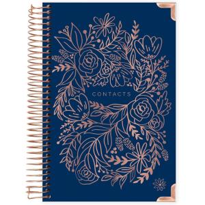 image:imagebloom daily planners NEW Address Book with Alphabetical Tabs  Hardcover Phone Book Organizer for Telephone Numbers Passwords Birthdays amp Anniversaries 6 x 825  Vintage FloralNavy