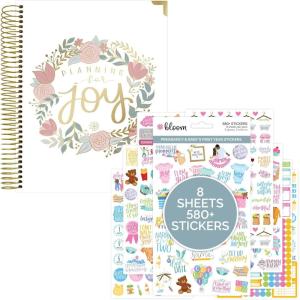 image:imagebloom daily planners Pregnancy and Babys First Year Planner amp Accessories Bundle  Hardcover Undated Planner amp Keepsake Journal Green amp Pink and MaternityMotherhood Sticker Pack 8 Sheets