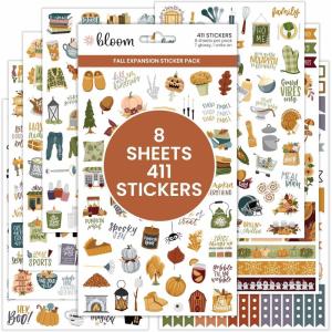 image:imagebloom daily planners Seasonal Bucket List Planner Stickers  Spring Summer Fall Winter Activity Goals for Adults  8 Sheets  275 Illustrations  Adventure Icons for Planning or ScrapbookingFall Expansion Pack