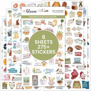 image:imagebloom daily planners Seasonal Bucket List Planner Stickers  Spring Summer Fall Winter Activity Goals for Adults  8 Sheets  275 Illustrations  Adventure Icons for Planning or ScrapbookingSeasonal Bucket Lists