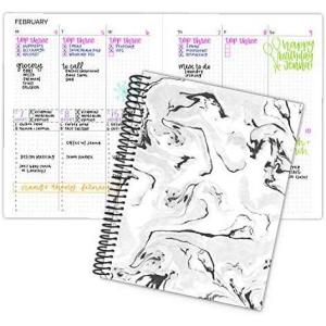 image:imagebloom daily planners Undated Dot Journaling Calendar Planner  Essential WeeklyMonthly Grid Style Agenda Book 7 x 9  Black Marble