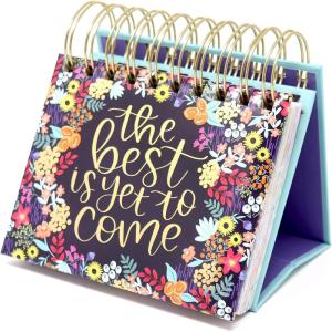 image:imagebloom daily planners Undated Perpetual Desk EaselInspirational Standing Flip Calendar  525 x 55 The Best is Yet to ComeThe Best is Yet to Come