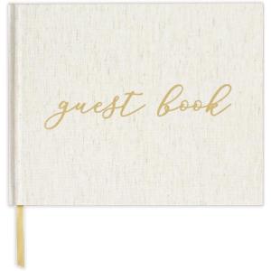 image:imagebloom daily planners Wedding Guest Book  Elegant Hardcover Polaroid Guestbook for Receptions Baby Showers amp Special Events  7 x 9 120 Blank Lined Pages for Signin and Photos  LinenLinen