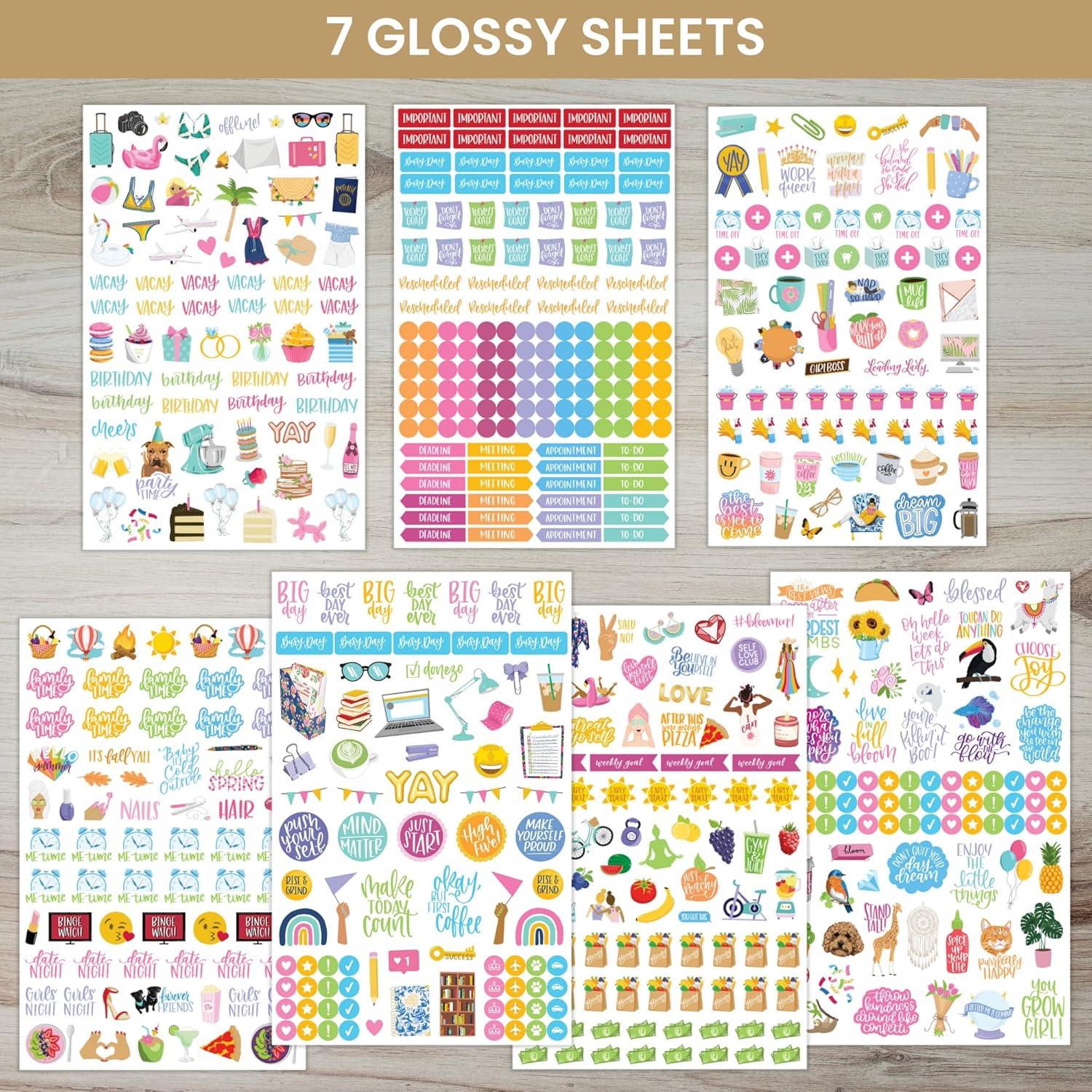 image:imageBloom Daily Planners Productivity Stickers Variety Sticker Pack Six Sticker Sheets Per PackClassic Sticker Pack V3