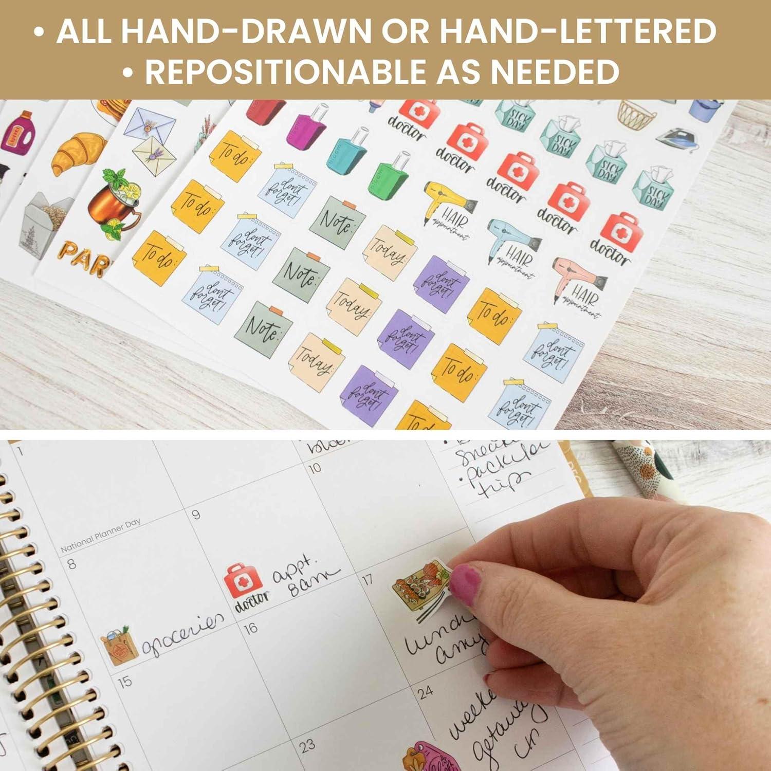 image:imageBloom Daily Planners Productivity Stickers Variety Sticker Pack Six Sticker Sheets Per PackEveryday Essentials Sticker Pack