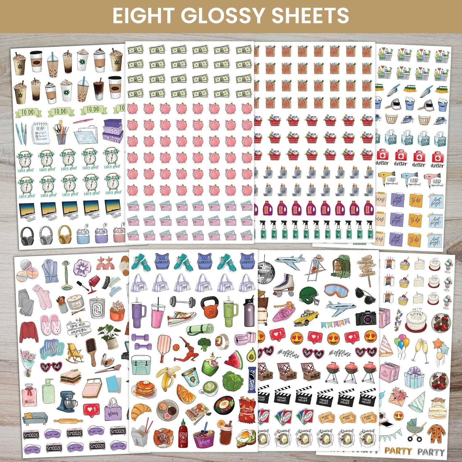 image:imageBloom Daily Planners Productivity Stickers Variety Sticker Pack Six Sticker Sheets Per PackEveryday Essentials Sticker Pack