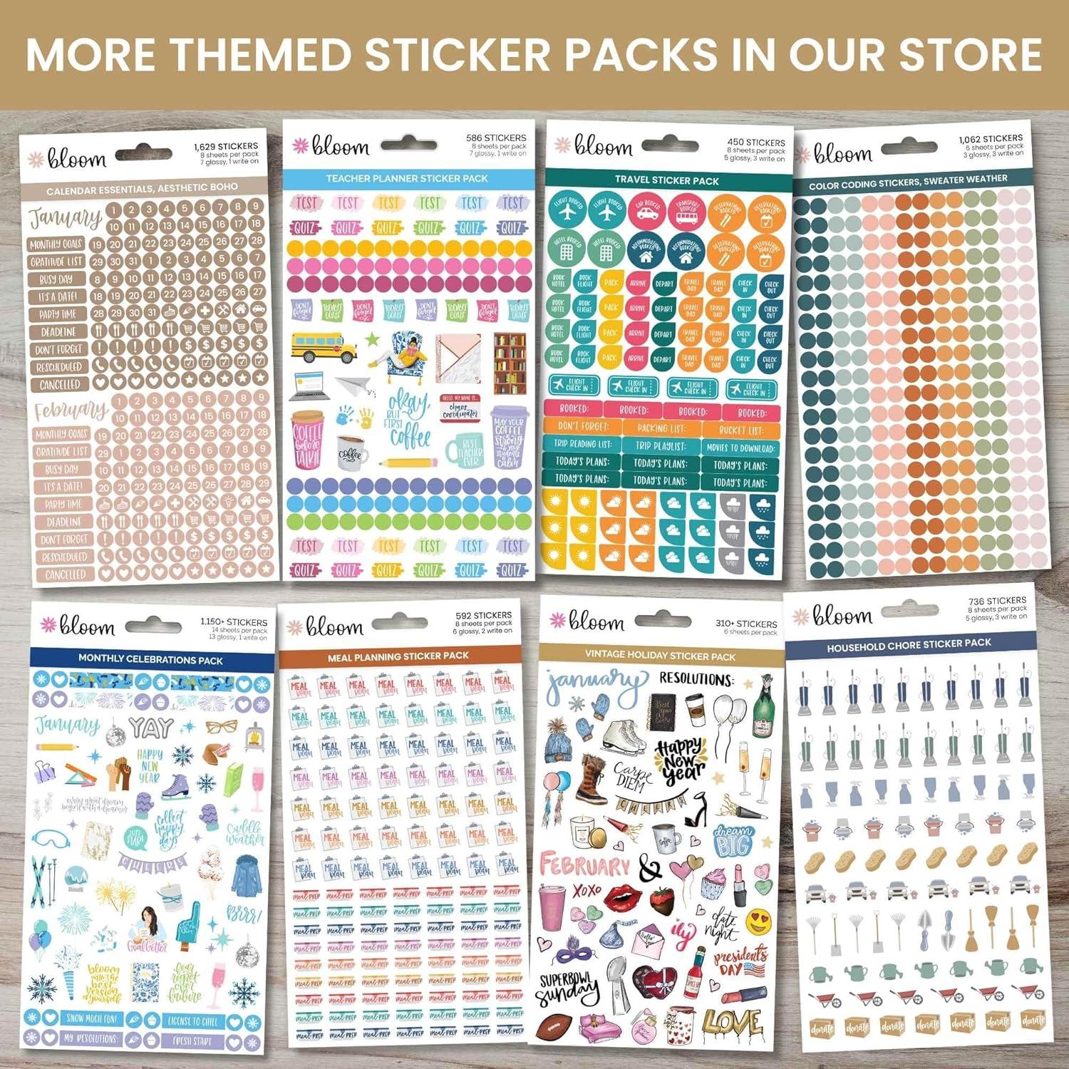 image:imageBloom Daily Planners Productivity Stickers Variety Sticker Pack Six Sticker Sheets Per PackEveryday Essentials Sticker Pack