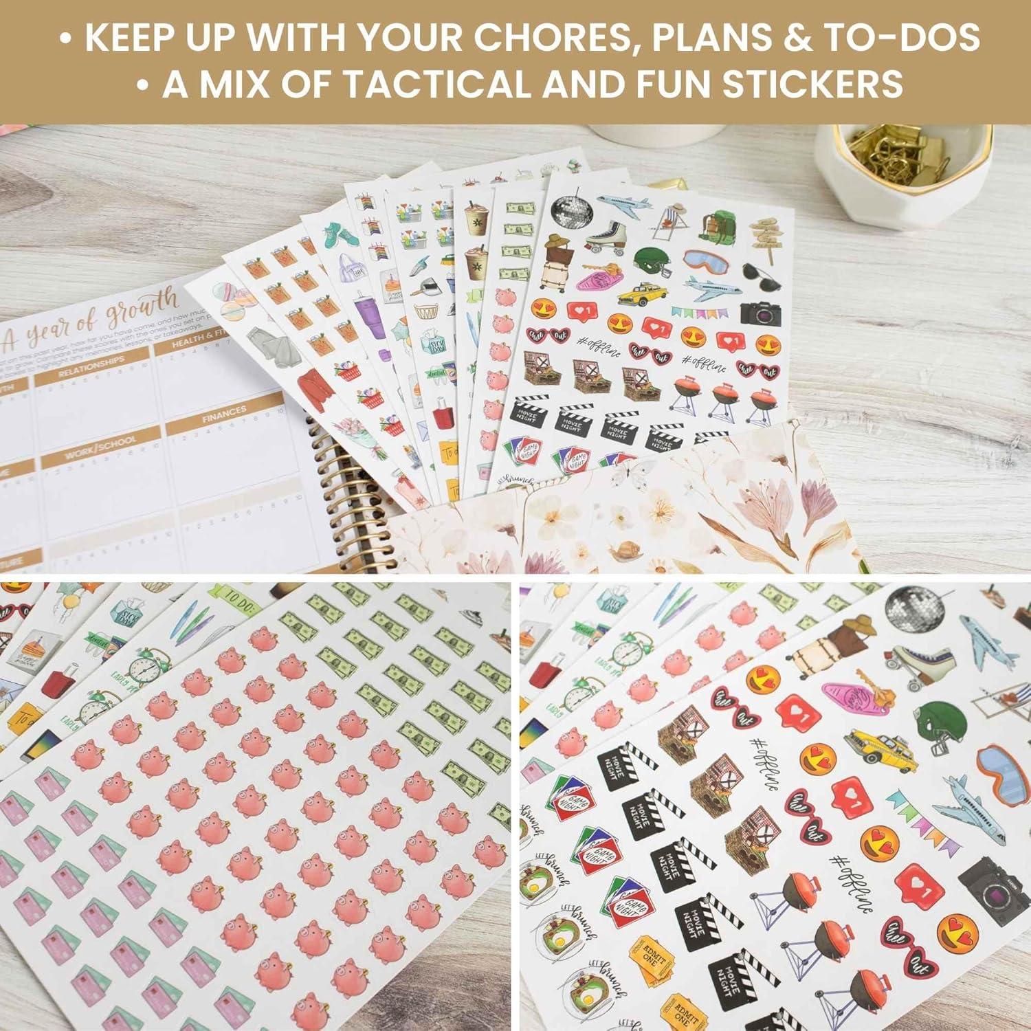 image:imageBloom Daily Planners Productivity Stickers Variety Sticker Pack Six Sticker Sheets Per PackEveryday Essentials Sticker Pack