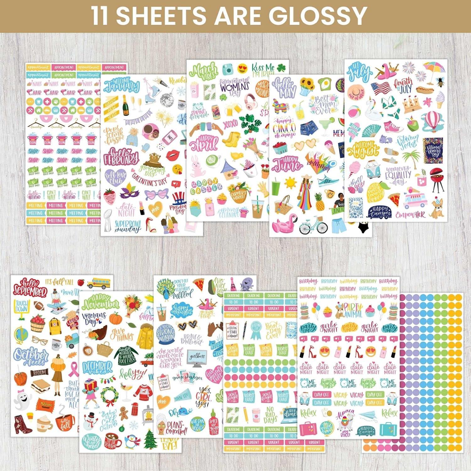 image:imageBloom Daily Planners Productivity Stickers Variety Sticker Pack Six Sticker Sheets Per PackPlanner Sticker Value Pack