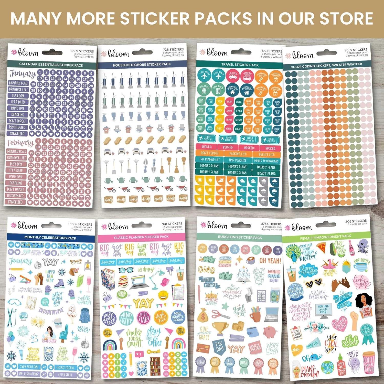 image:imageBloom Daily Planners Productivity Stickers Variety Sticker Pack Six Sticker Sheets Per PackPlanner Sticker Value Pack