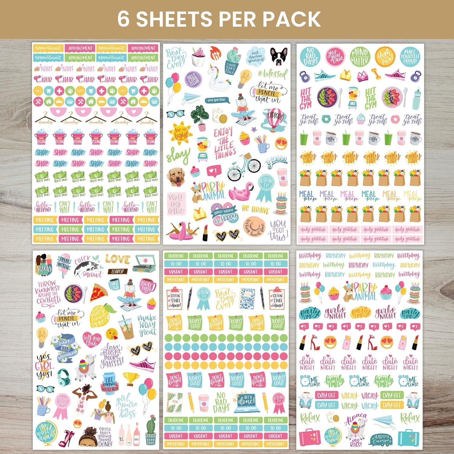 image:imageBloom Daily Planners Productivity Stickers Variety Sticker Pack Six Sticker Sheets Per PackProductivity Sticker Pack