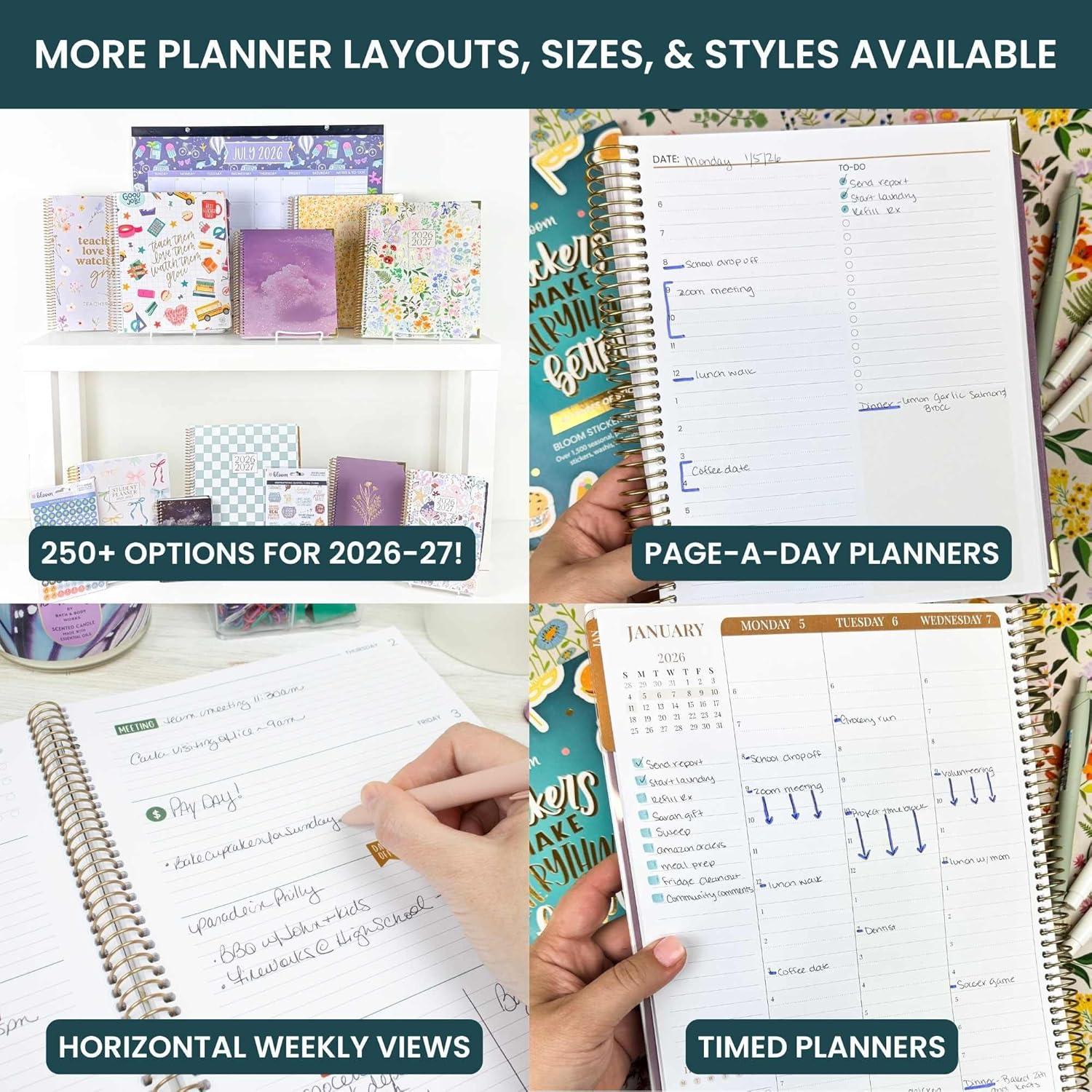 image:imagebloom daily planners 20262027 Hardcover Academic Year Goal amp Vision Planner July 2026 July 2027 13 Months Agenda Monthly amp Weekly Calendar Organizer 75 x 9 Garden Party BeigeGood Things Are Coming