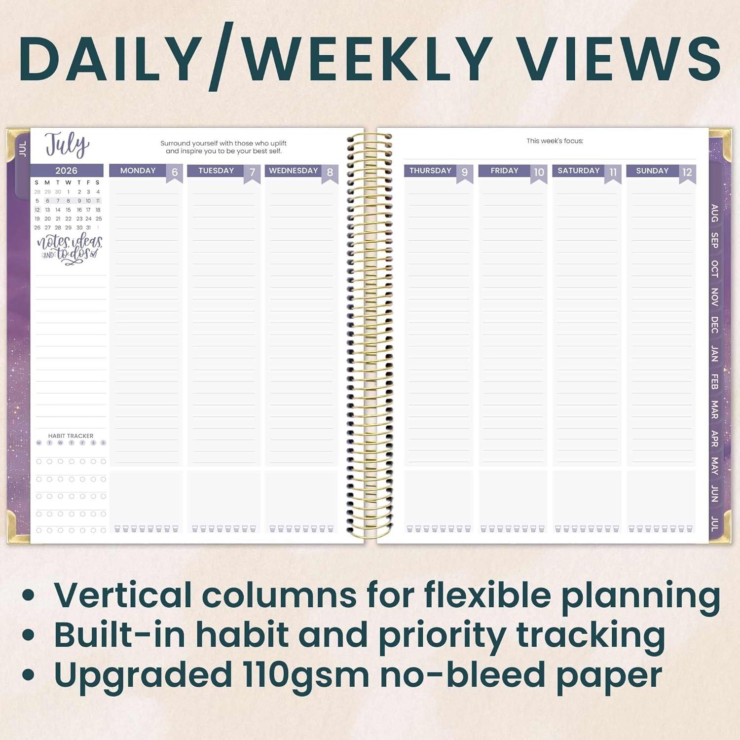 image:imagebloom daily planners 20262027 Hardcover Academic Year Goal amp Vision Planner July 2026 July 2027 13 Months Agenda Monthly amp Weekly Calendar Organizer 75 x 9 Garden Party BeigeGood Things Are Coming